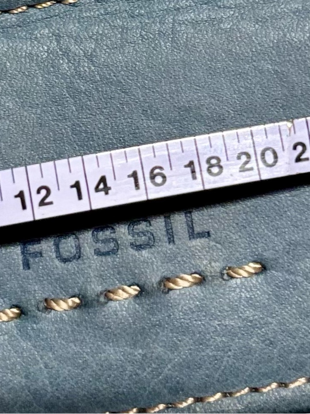 2 Sets of Fossil Small Leather Zip Wallets in Deep Brown and Light Blue - Picture 9 of 12